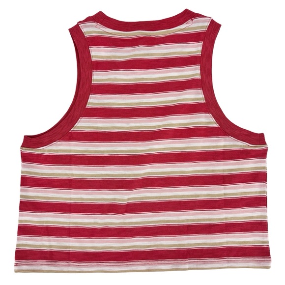 GAP Teen NWT Red, Pink, Tan, and White Striped Organic Cotton Tank Top, 10 - Picture 4 of 13